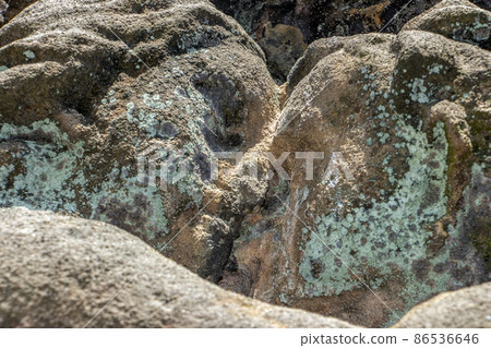 Two stone figures are kissing. A statues in a baroque garden. 86536646