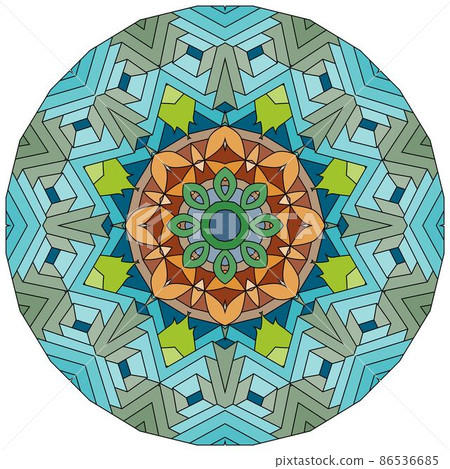 Colorful cute Mandala. Decorative unusual round ornaments. Colorful cute Mandala. Decorative unusual round ornaments. 86536685
