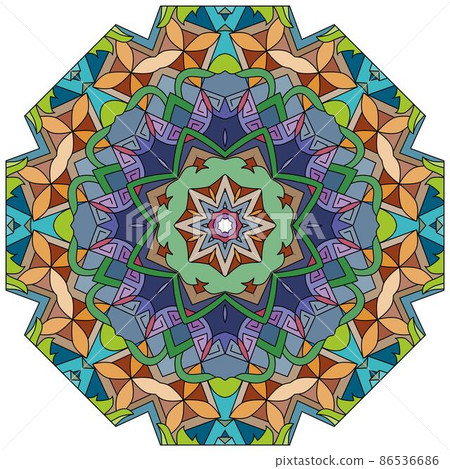 Colorful cute Mandala. Decorative unusual round ornaments. Colorful cute Mandala. Decorative unusual round ornaments. 86536686