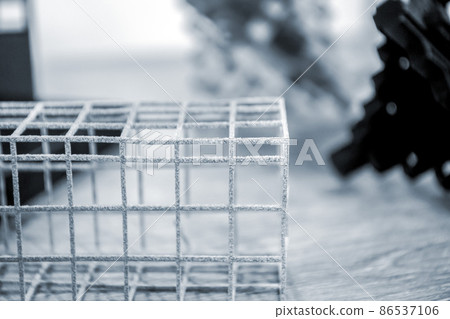 Gray model camera shutter printed on 3d printer from powder close-up Gray model camera shutter printed on 3d printer from powder close-up 86537106