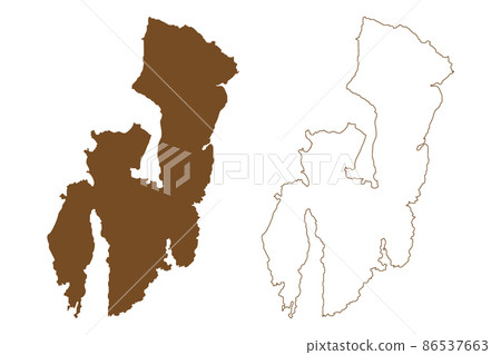 Flakstadoya island (Kingdom of Norway, Lofoten archipelago) map vector illustration, scribble sketch Flakstadoya map Flakstadoya island (Kingdom of Norway, Lofoten archipelago) map vector illustration, scribble sketch Flakstadoya map 86537663