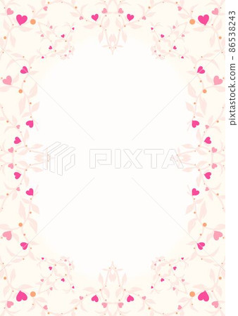 Valentine heart botanical frame 86538243