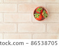 Strawberries seen from directly above 86538705