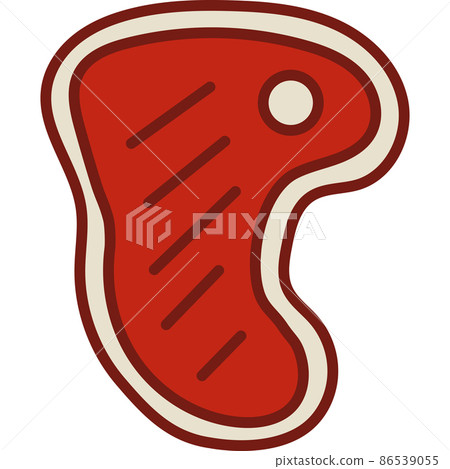 Beef Steak Filled Outline Icon Vector  86539055