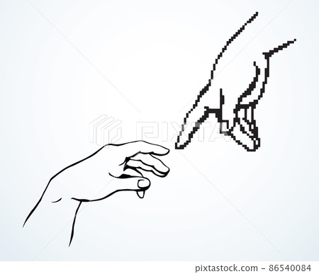 Adam Vector Hands of the creation of Adam. Vector drawing - Stock Illustration ...