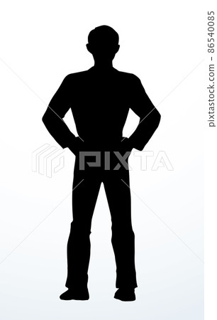 Standing man. Back view. Vector drawing Standing man. Back view. Vector drawing 86540085