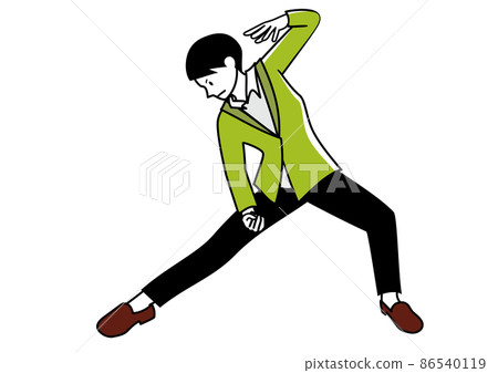 Illustration material: Business person with an image that expresses motivation with a texture pose Illustration material: Business person with an image that expresses motivation with a texture pose 86540119