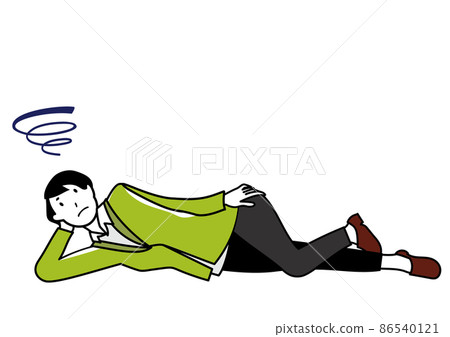Illustration material: Business person lying down and discouraged Illustration material: Business person lying down and discouraged 86540121