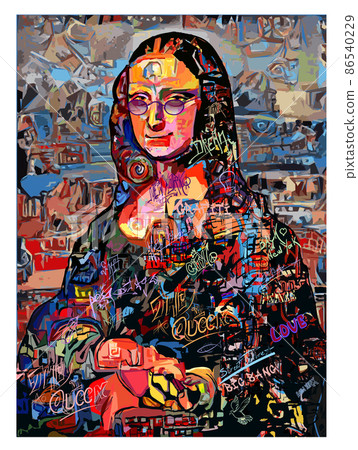Colorful interpretation of The Mona Lisa by Leonardo da Vinci 86540229