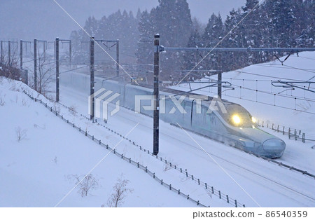 Hokkaido Shinkansen Yunosato Chinai (Shin) -Kikonai JR East E956 series S13 formation (Sendai) ALFA-X 86540359