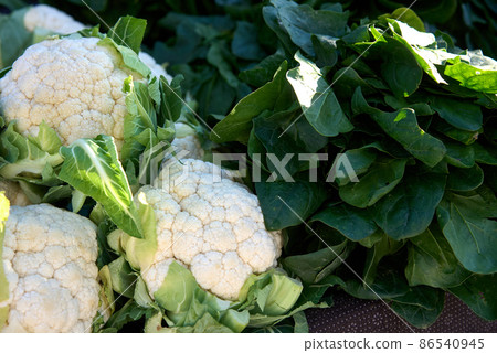 Full Frame Shot Of Cauliflower And Broccoli Full Frame Shot Of Cauliflower And Broccoli 86540945