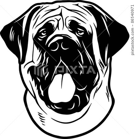 English Mastiff - Funny Dog, Vector File, Stencil for Tshirt 86540971