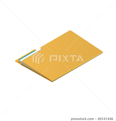 Folder with documents isometric illustration. Paper work 86541486