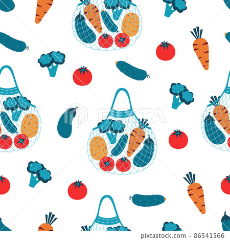 seamless pattern with reusable bags and vegetables seamless pattern with reusable bags and vegetables 86541566