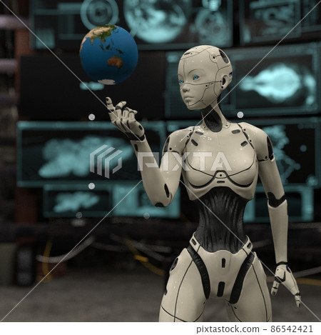 AI機器人女android android perming3DCG插畫素材 86542421