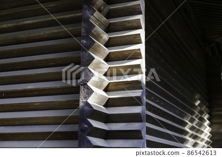 The wall of the school building where the light shines The wall of the school building where the light shines 86542613