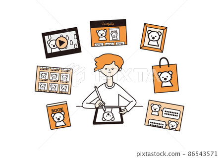 Creator drawing an illustration 86543571