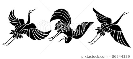 Crane silhouette Crane silhouette 86544329