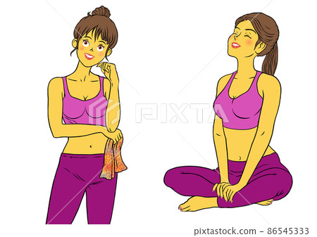 2 sets of relaxing, fitness instructor females 2 sets of relaxing, fitness instructor females 86545333