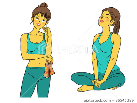 2 sets of relaxing, fitness instructor females 2 sets of relaxing, fitness instructor females 86545359
