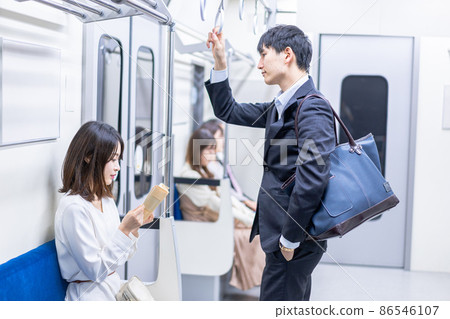 People traveling by train People traveling by train 86546107
