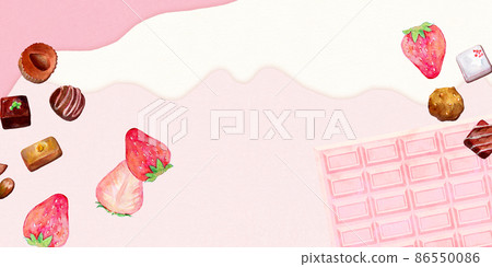 草莓巧克力奶油背景素材 86550086