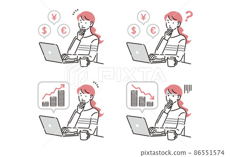 Female set who manages assets on a personal computer Female set who manages assets on a personal computer 86551574