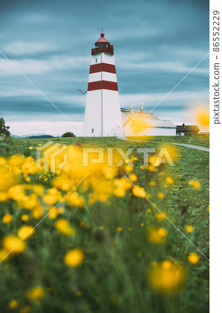 Alnesgard, Godoya, Norway. Old Alnes Lighthouse In Summer Day In Godoy Island Near Alesund Town. Alnes Fyr.Alnesgard, Godoya, Norway. Old Alnes Lighthouse In Summer Day In Godoy Island Near Alesund Alnesgard, Godoya, Norway. Old Alnes Lighthouse In Summer Day In Godoy Island Near Alesund Town. Alnes Fyr.Alnesgard, Godoya, Norway. Old Alnes Lighthouse In Summer Day In Godoy Island Near Alesund 86552229