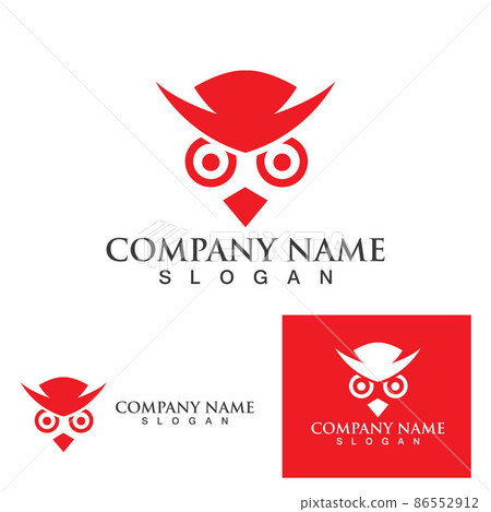 Owl head logo and symbol vector image Owl head logo and symbol vector image 86552912