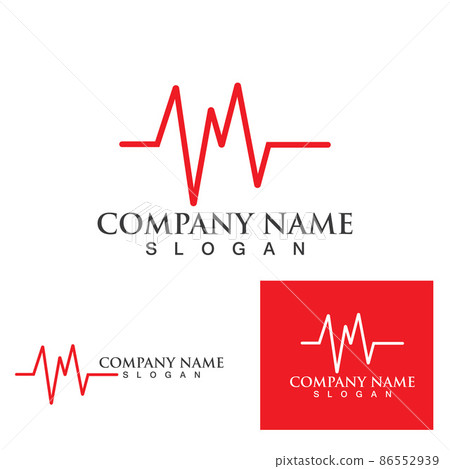 Heart beat logo and symbol vector image Heart beat logo and symbol vector image 86552939