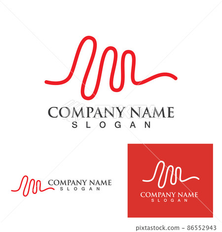 Heart beat logo and symbol vector image - Stock Illustration [86552943 ...