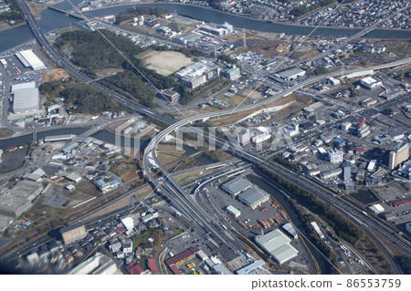 長崎交流道附近的鳥瞰圖 長崎交流道附近的鳥瞰圖 86553759
