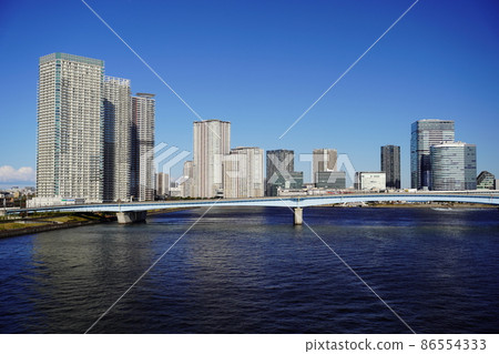 Scenery of Harumi Bridge and Toyosu, Tokyo Waterfront City 86554333