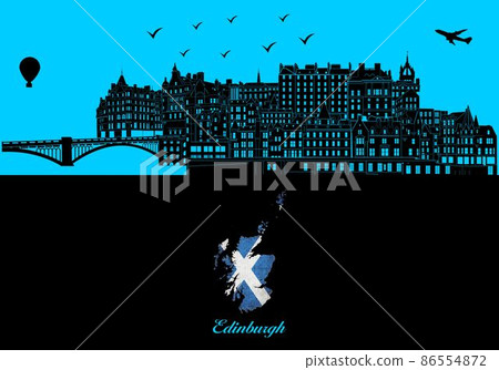 Edinburgh city skyline silhouette Edinburgh city skyline silhouette 86554872