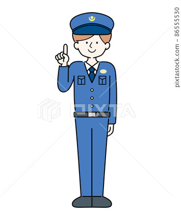 Police man pointing a finger 86555530