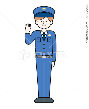 Police man in a pose to do his best 86555562