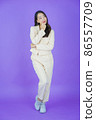 Portrait beautiful young asian woman smile with action 86557709