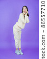 Portrait beautiful young asian woman smile with action 86557710