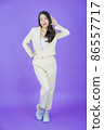 Portrait beautiful young asian woman smile with action 86557717