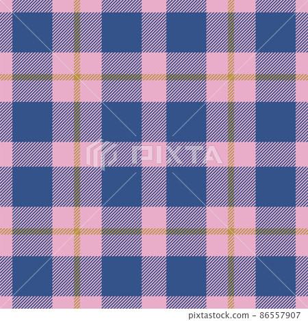 Plaid seamless pattern in blue. Check fabric texture. Vector textile print. 86557907