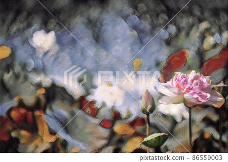 Illustration of digitally processed lotus in Sakuya Konohanakan, Osaka Illustration of digitally processed lotus in Sakuya Konohanakan, Osaka 86559003