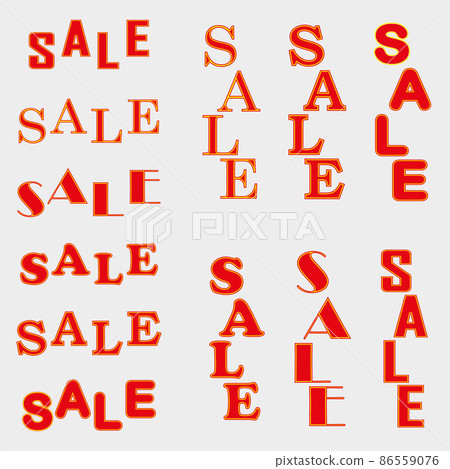 Template sale banner, red color for advertising, isolated on gray background, flat style. Vector 86559076