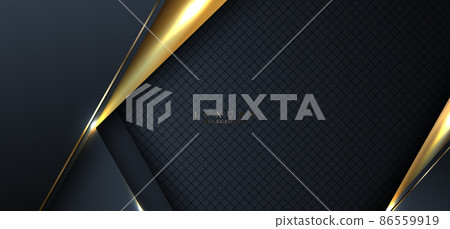 Abstract 3D blue and golden stripes triangles... - Stock Illustration ...