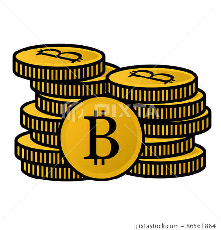 Simple bitcoin illustration vector on white background 86561864