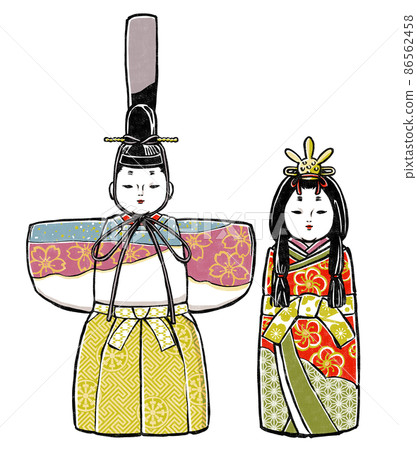 木紋印花風格的站立 Hina 娃娃 木紋印花風格的站立 Hina 娃娃 86562458