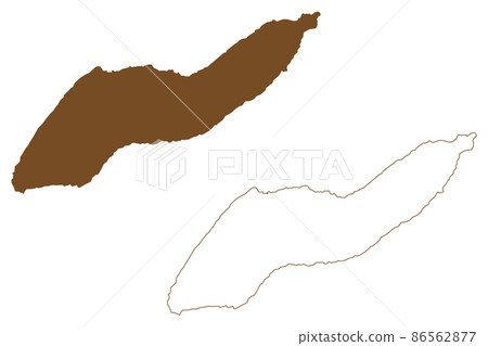 Icaria island (Hellenic Republic, Greece, Aegean Sea) map vector illustration, scribble sketch Ikaria map 86562877