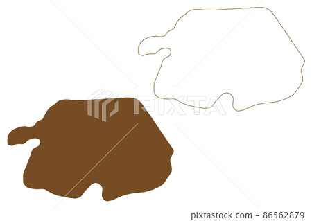Champ island (Russia, Russian Federation, Franz Josef Land archipelago) map vector illustration, scribble sketch Ostrov Champ map 86562879