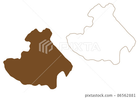Hooker island (Russia, Russian Federation, Franz Josef Land archipelago) map vector illustration, scribble sketch Ostrov Gukera map 86562881