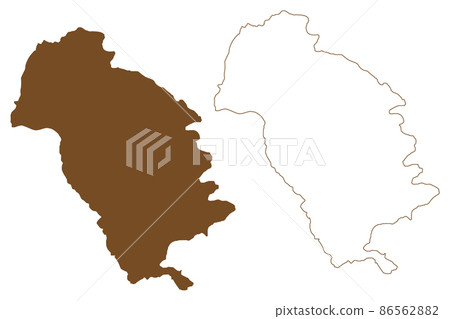 Hoy island (United Kingdom of Great Britain and Northern Ireland, Scotland, Orkney Islands) map vector illustration, scribble sketch Isle of Ha-oy map 86562882