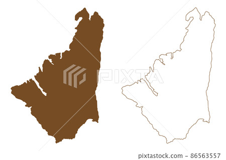 Osteroy island (Kingdom of Norway) map vector illustration, scribble sketch Osteroy map 86563557